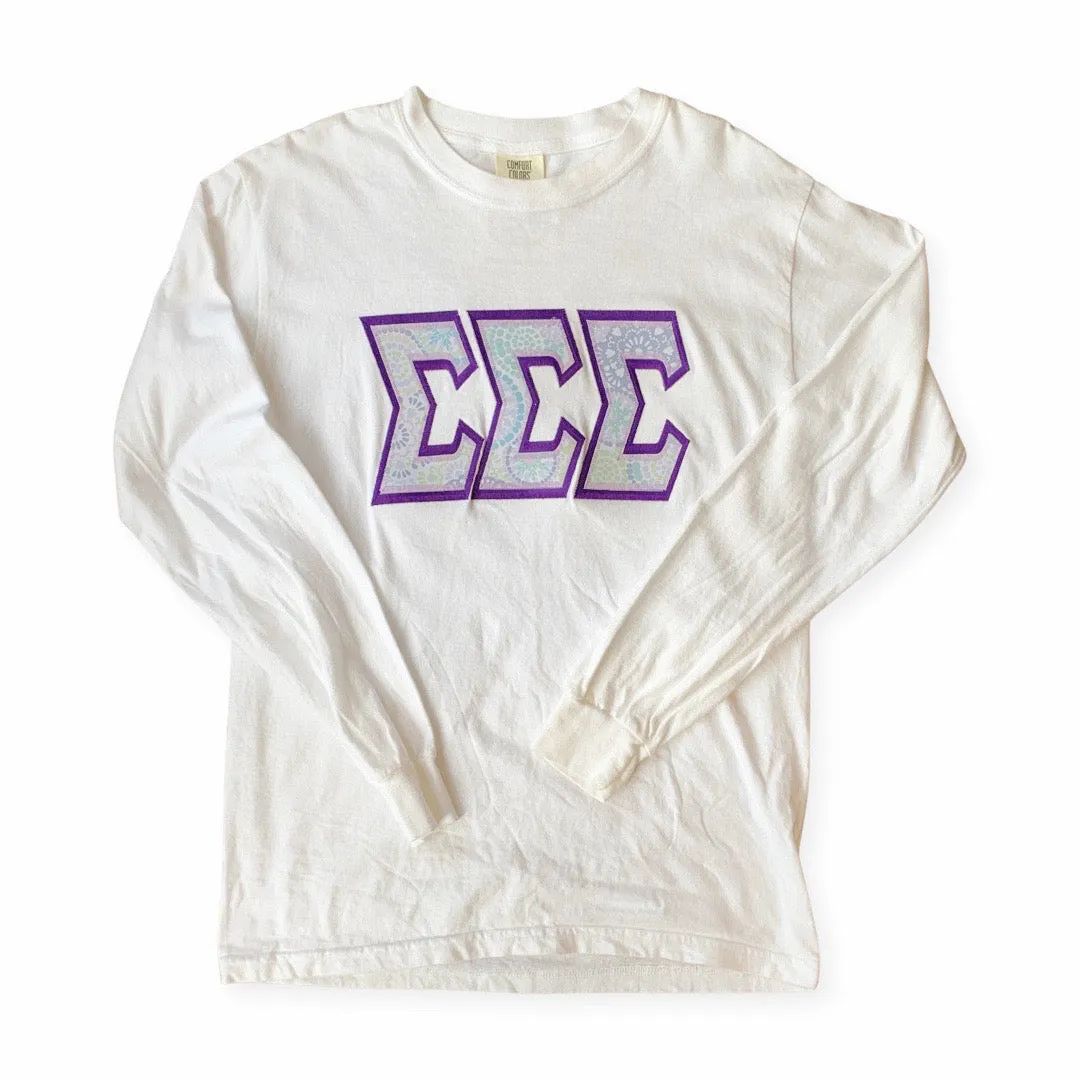 SIGMA SIGMA SIGMA DOUBLE APPLIQUE LONG SLEEVE