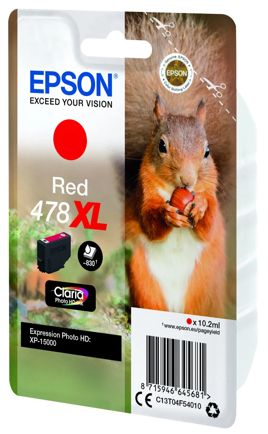 Single Red 478Xl Claria Photo Hd Ink