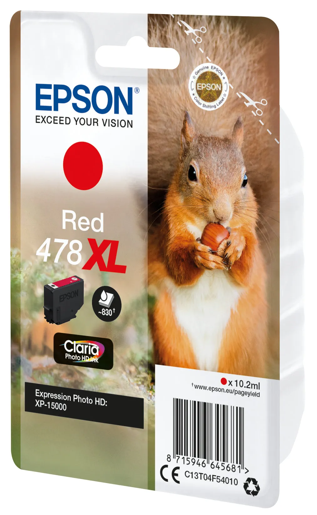 Single Red 478Xl Claria Photo Hd Ink