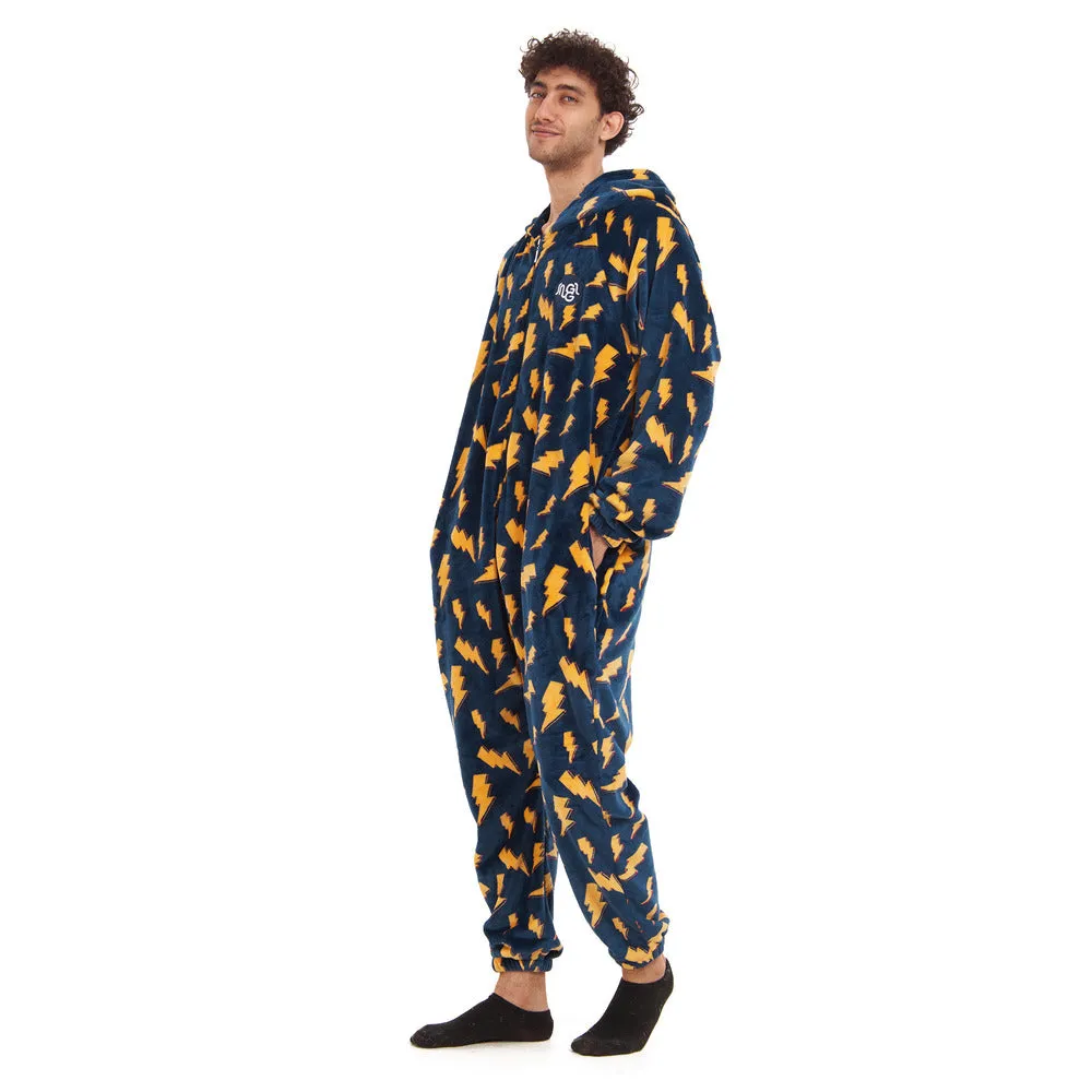 Snuggs Blanket Onesie Dark Blue Bolt