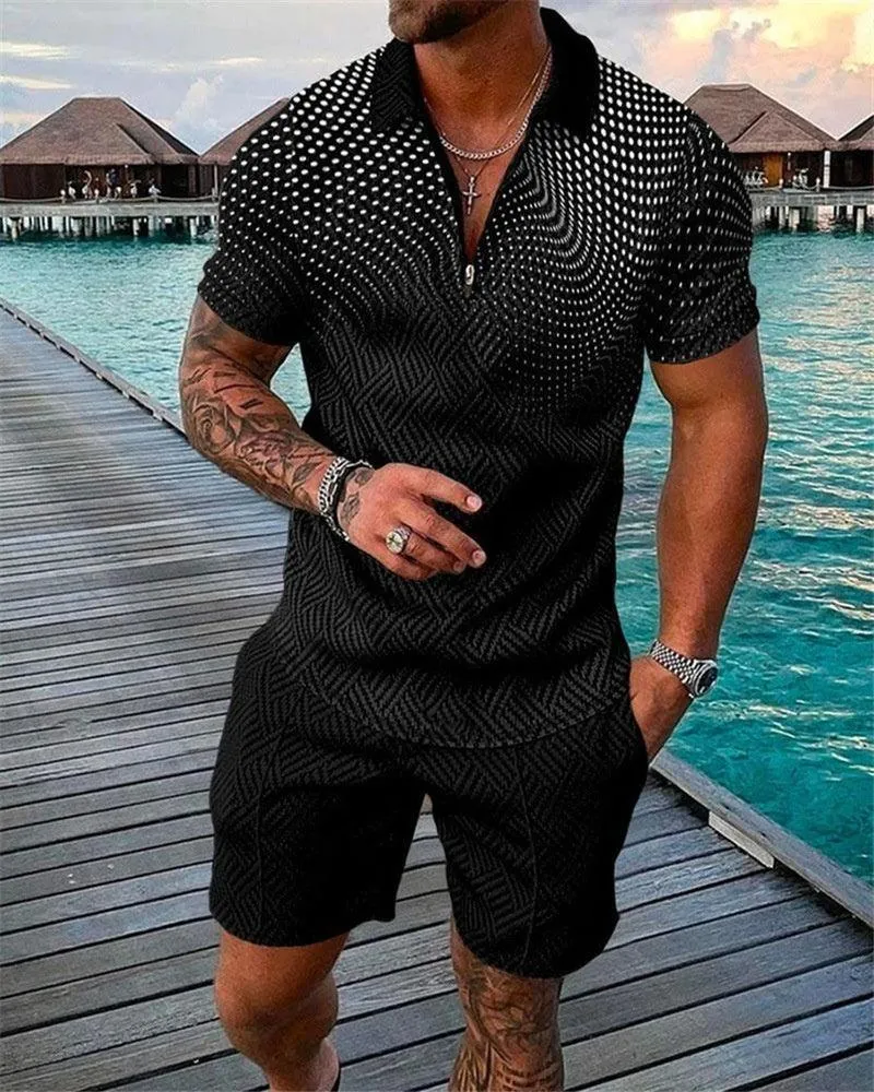 Summer Lapel Shirt Set for Men
