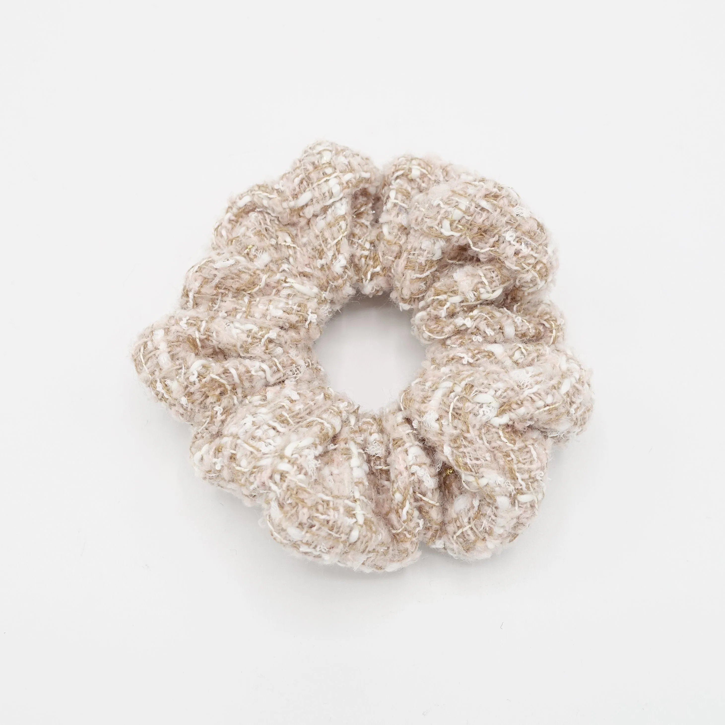 tweed pattern scrunchies Fall Winter stylish hair elastic scrunchie women hair accessory