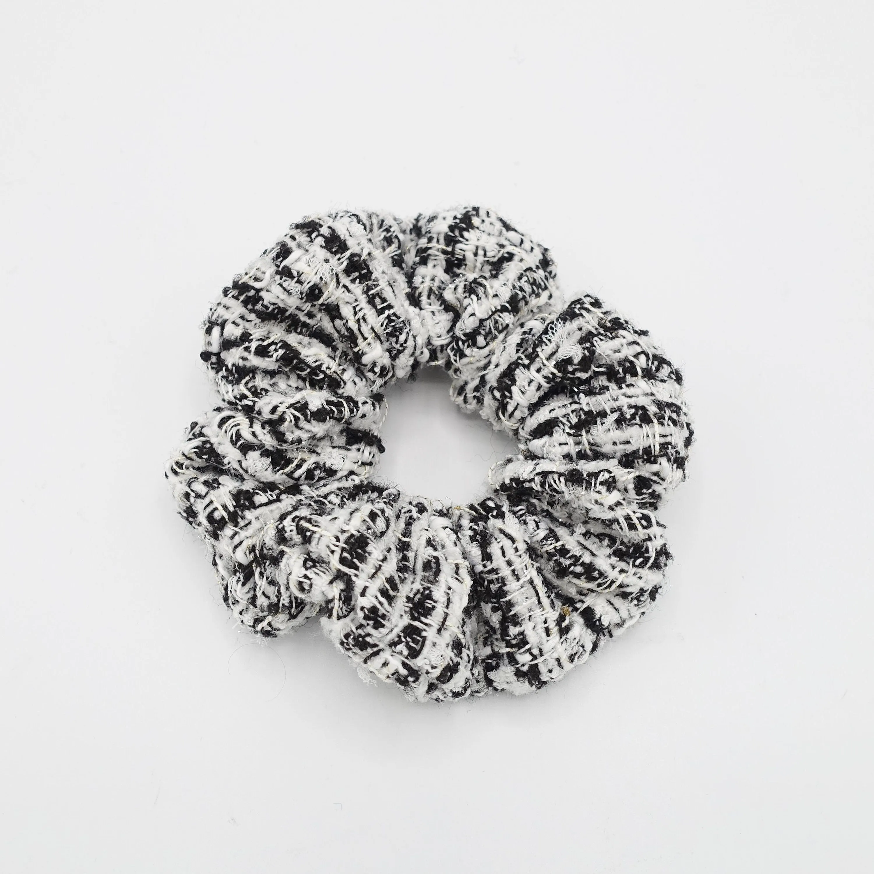 tweed pattern scrunchies Fall Winter stylish hair elastic scrunchie women hair accessory