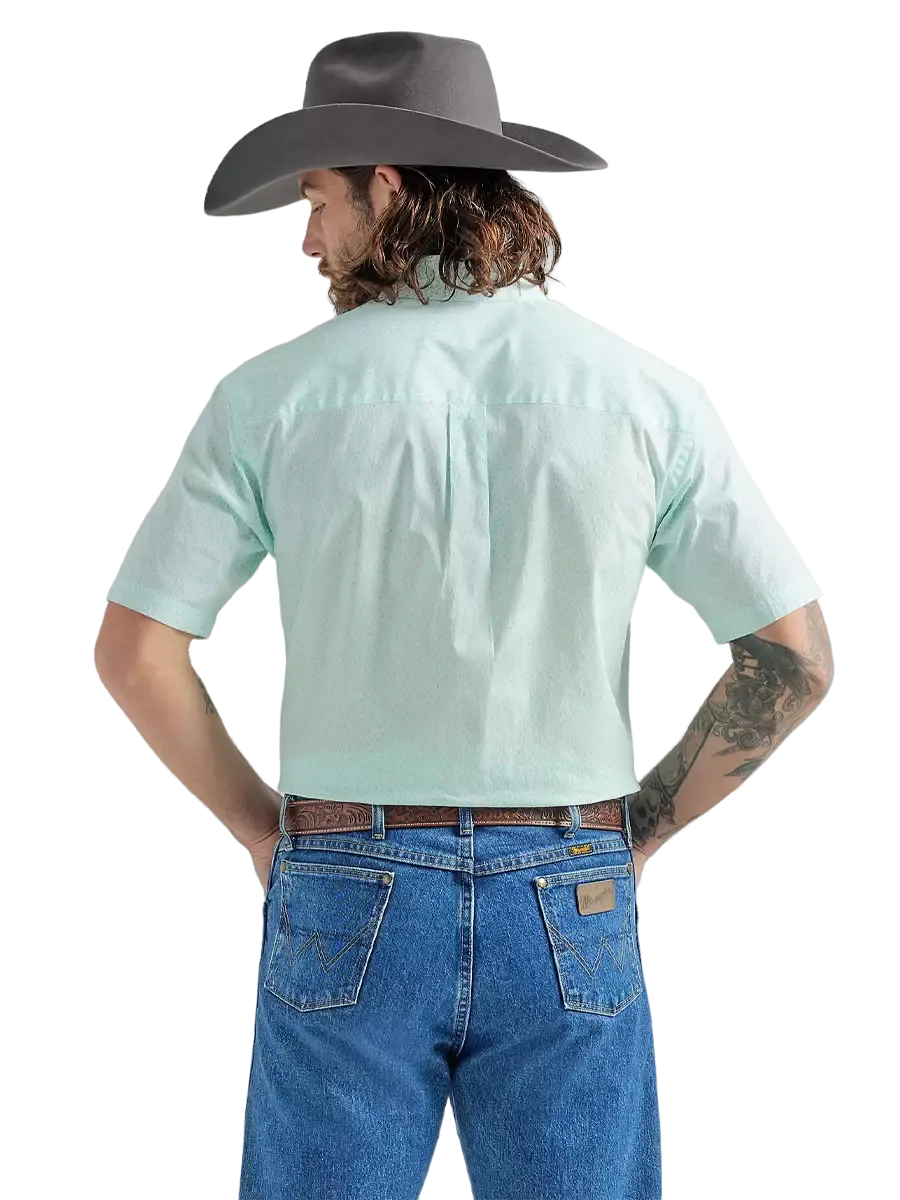 Wrangler Men's George Strait One Pocket Green Button Down Shirt - Big