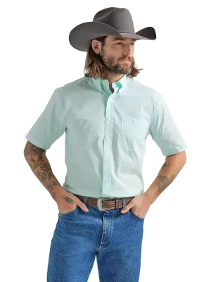 Wrangler Men's George Strait One Pocket Green Button Down Shirt - Big