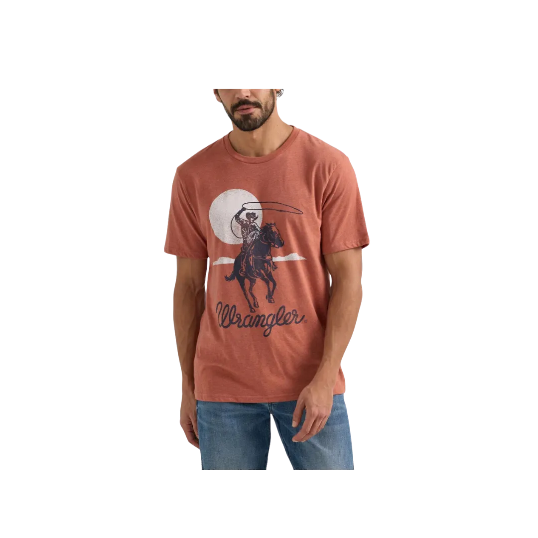 Wrangler Men's Graphic Red Redwood Heather T Shirt