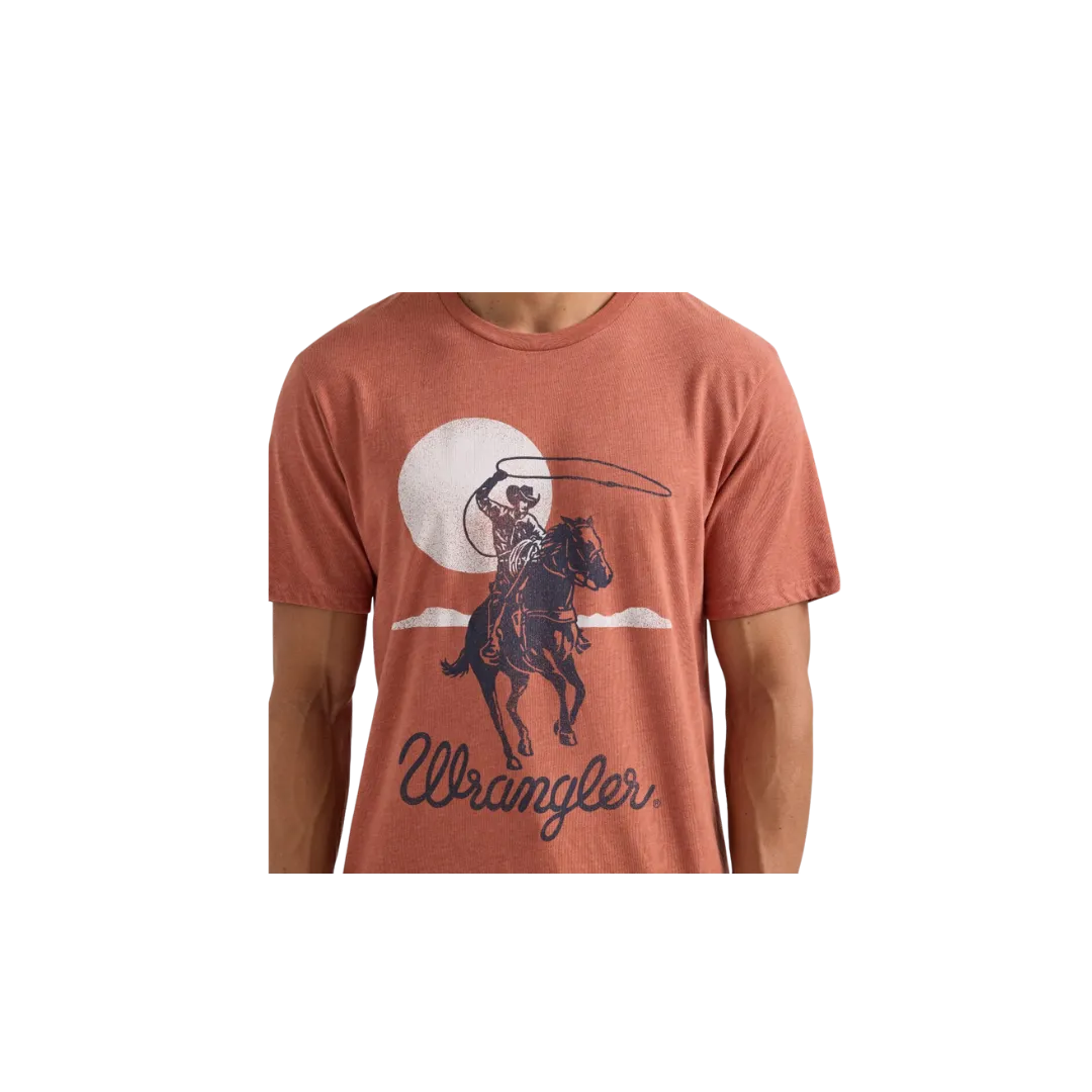 Wrangler Men's Graphic Red Redwood Heather T Shirt