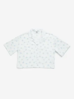 Y&F Kids Blue Heart Printed Shirt