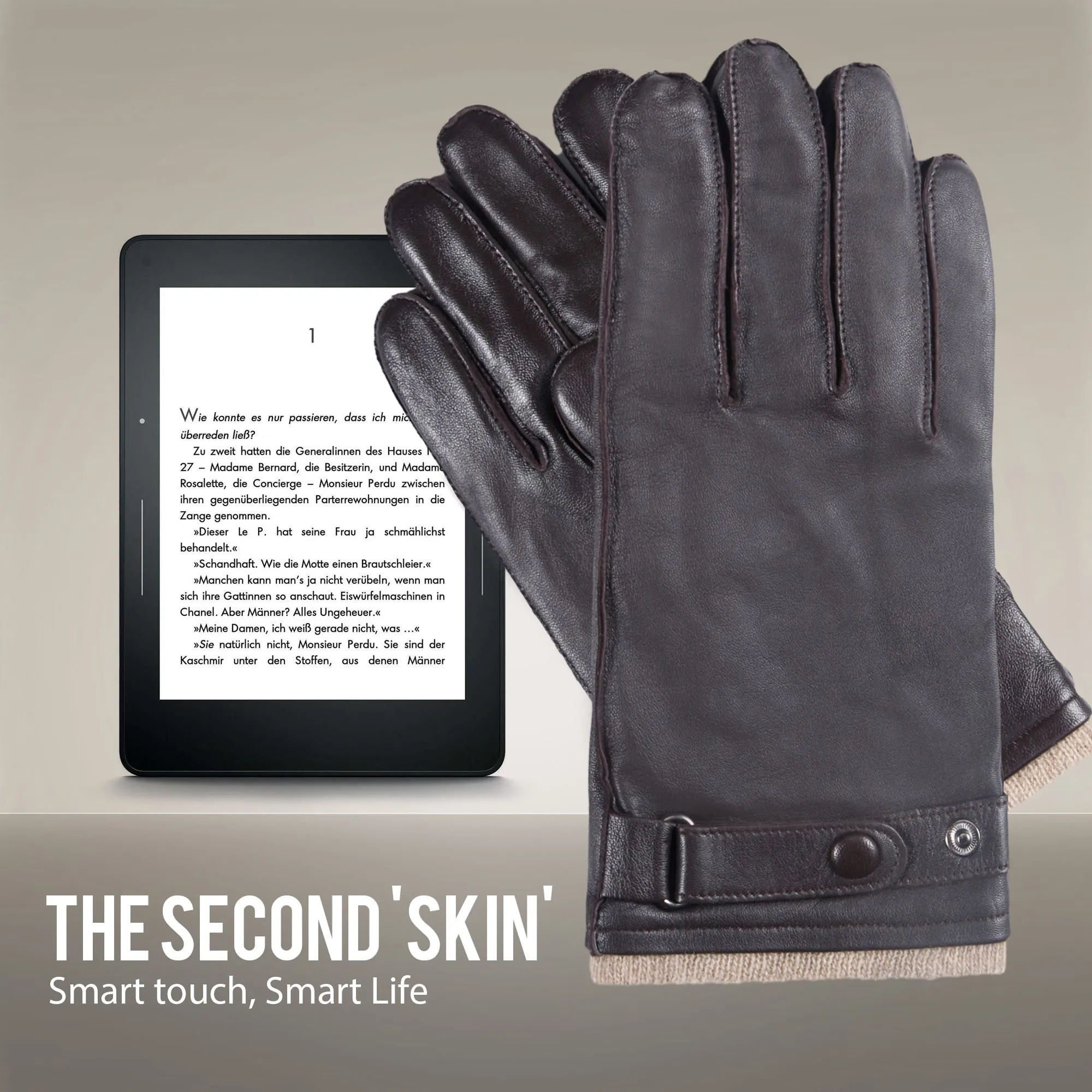 YISEVEN Men's Touchscreen Sheepskin Cashmere  Gloves